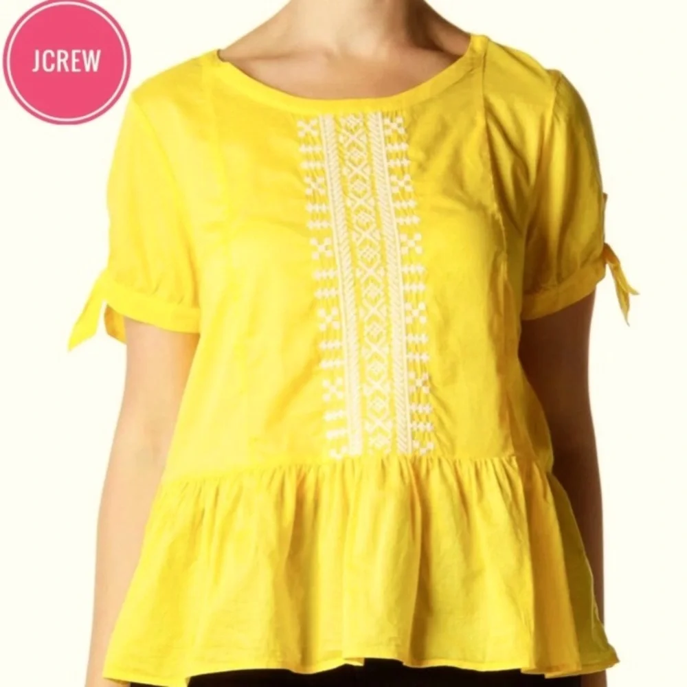 J. Crew Yellow Peplum yellow Blouse women’s top Sz 2